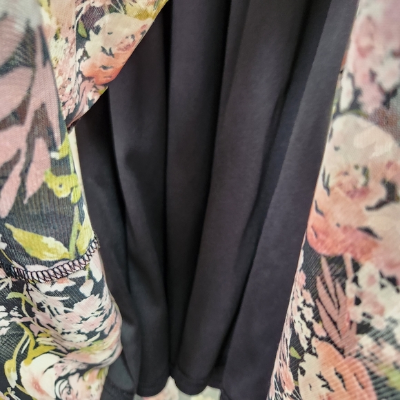 Sunday in Brooklyn Black Pink Floral V Neck Sleeveless Maxi Dress Sz XS - Picture 8 of 11